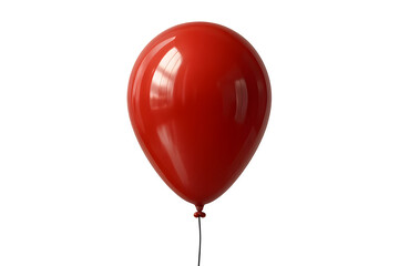 A shiny red balloon floating against a plain background. Concept Red Balloon Photography, Minimalist Composition, Floating Object Art, Color Contrast, Simple Aesthetics