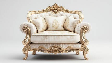 Luxurious chair on white background