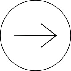 Simple right arrow symbol inside a circle icon for navigation and direction vector