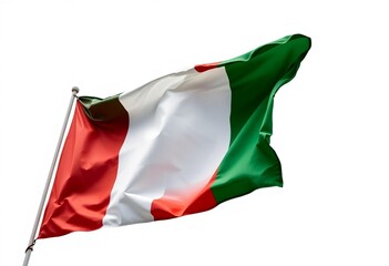 italian flag isolated on white background.