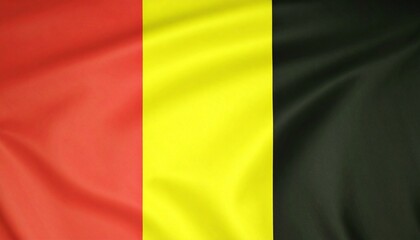 "Belgium's national flag with vertical black, yellow, and red stripes, symbolizing strength, prosperity, and courage as reflections of national unity and heritage."