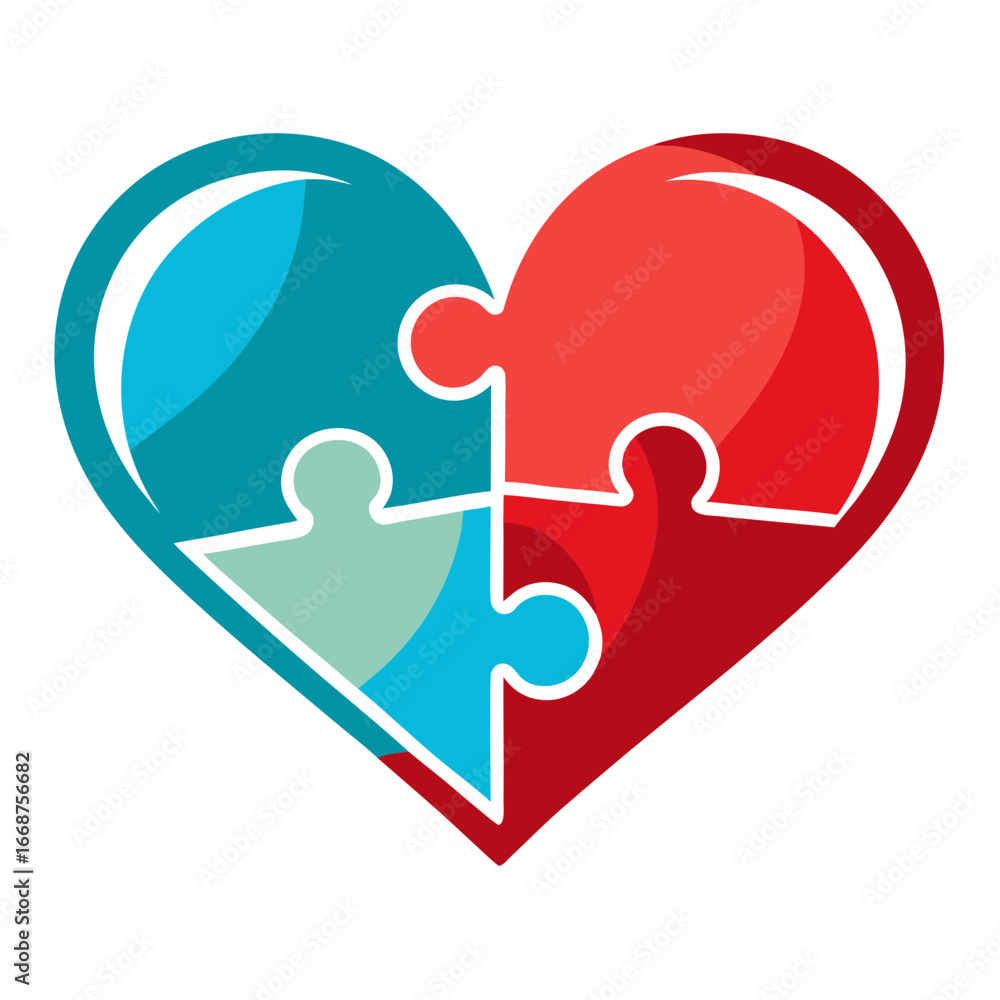 Poster discover the powerful symbolism of a heart puzzle piece concept representing unity connection and sh