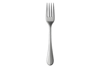 A silver fork with four prongs, featuring a long handle and a polished finish. Concept Silver Fork Design, Four Prongs, Long Handle, Polished Finish, Elegant Dining Utensil