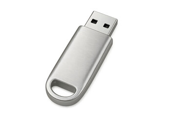 A silver USB flash drive designed for data storage and transfer. Concept USB Flash Drive Features, Data Storage Solutions, Portable File Transfer, Silver Design Aesthetic, Compatibility and Usage