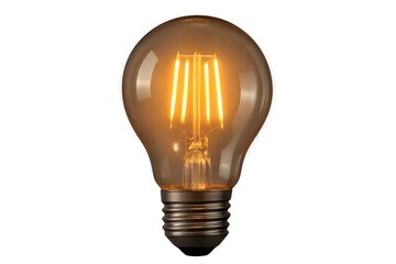 A glowing vintage light bulb with a warm amber tint, showcasing its filament design. Concept Vintage Light Bulb, Warm Amber Tint, Filament Design, Retro Aesthetic, Ambient Lighting