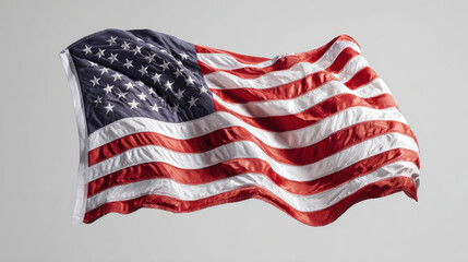 Obraz premium Patriotic American Flag Waving, Representing American Ideals & Freedom.