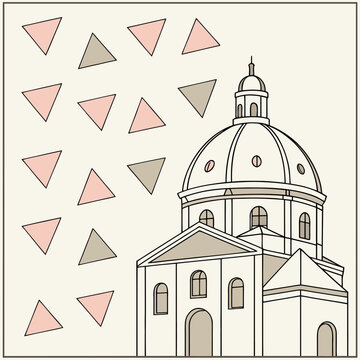 Flat vector geometric mosaic pattern