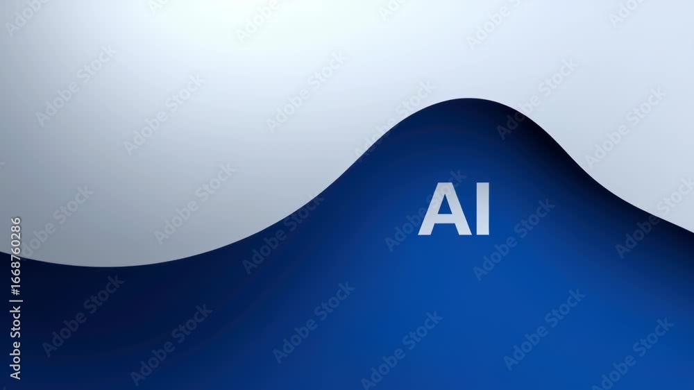 Poster ai value abstract wave blue and white background modern minimal design for technology innovation and