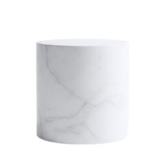 White marble cylinder podium for luxury product display