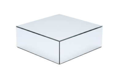 Mirrored square pedestal for a luxury jewelry display