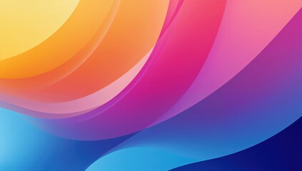 Obraz premium Abstract colorful gradient waves in vibrant shades of pink, orange, blue, and yellow with smooth flowing curves