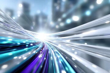 Futuristic High-Speed Data Flow in a Digital Network