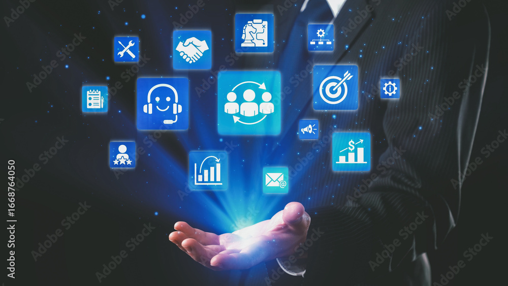 Poster crm platforms improve customer relationships through data analysis, crm communication tools, and aut