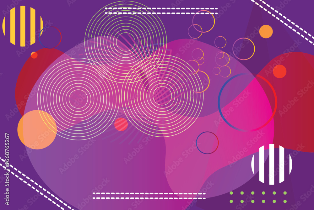 Poster abstract colorful background with geometric shapes vector illustration in flat style.