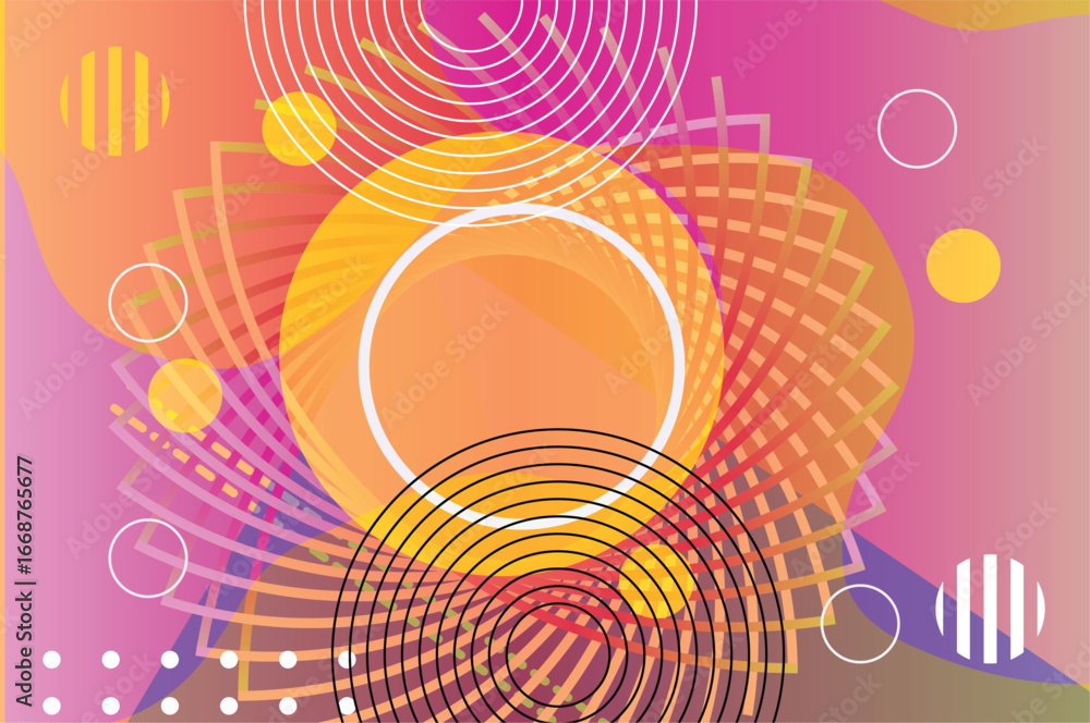 Poster abstract colorful background with geometric shapes vector illustration in flat style.