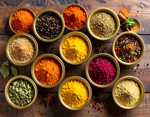 spices and herbs on a white background