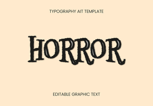 Black Flat Halloween Font Horror Spiky Rough Scary Text Effect