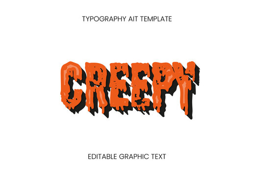 Orange And Black Flat Halloween Font Creepy Dripping Horror Text Effect