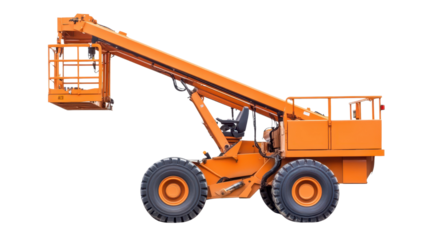 Modern manlift machine isolated on a white transparent background