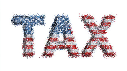 Patriotic Tax Time: Glitter TAX with American Flag Sparkle