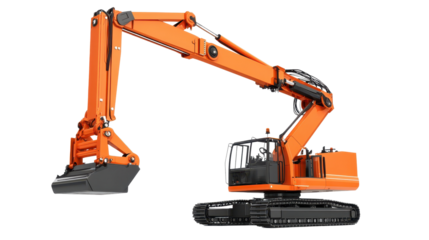 Modern manlift machine isolated on a white transparent background