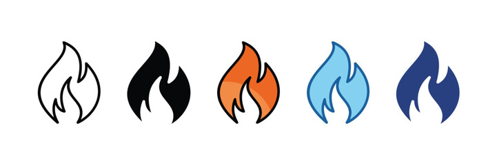 Fire Flame  Icon Element For Design