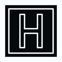 Hospital Signboard, Medical Icon Sign Vector Icon, Isolated Vector Silhouette Style Icon, 