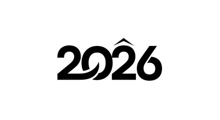Modern New Year 2026 logo design, perfect for event branding, celebrations, and stylish business promotions with bold typography, impactful visual style