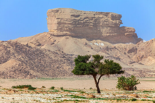 The Armah Mountains (Al-Armah Mountains) in the Al-Thumama Desert, Riyadh, Saudi Arabia