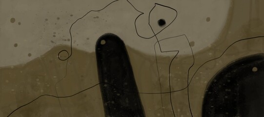 Abstract image for printing. Picture for modern interiors. The picture is painted by hand on a tablet. © neurostructure