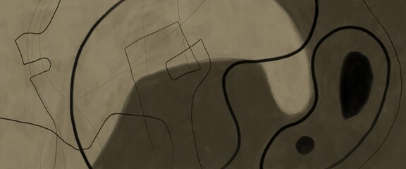 Abstract image for printing. Picture for modern interiors. The picture is painted by hand on a tablet. © neurostructure