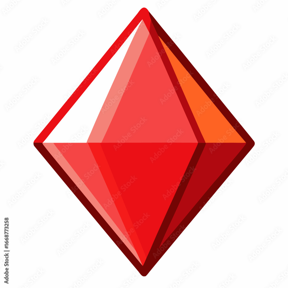 Poster glossy red triangle with subtle shine effect