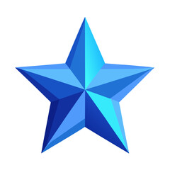Glossy blue five point star vector graphic