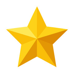 Glossy yellow five point star graphic design