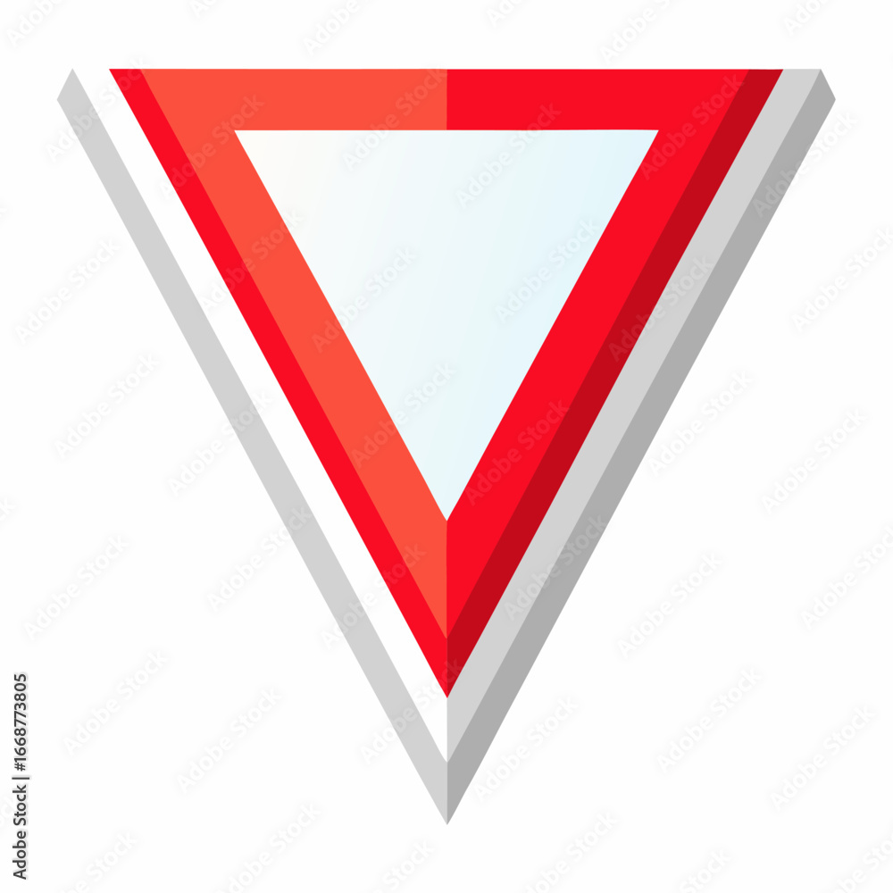 Poster glossy white triangle with color gradient and shine effect