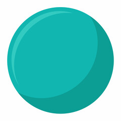 Glossy teal circle abstract geometric design element
