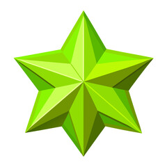 Fototapeta premium Lime green six point star graphic design element