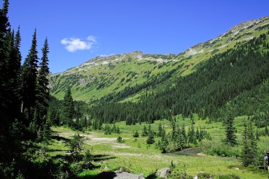 Mountain landscape along the Marriott Mt Basin trail, British Columbia, Canada