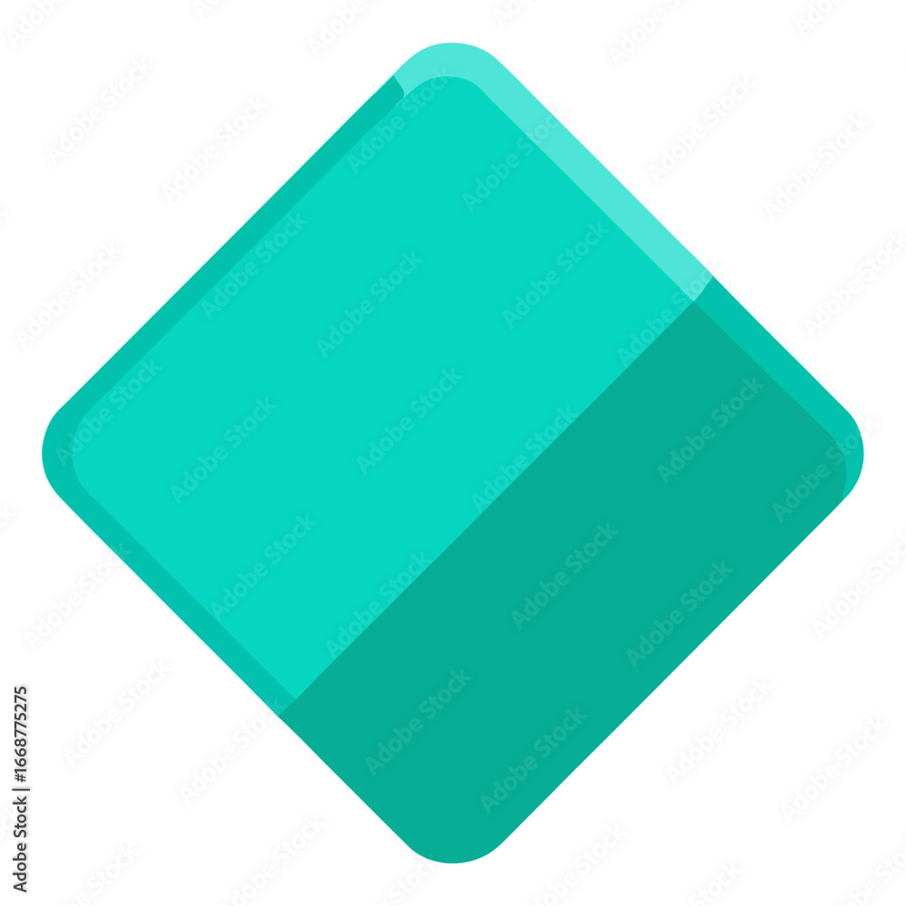 Poster glossy turquoise square design with subtle shading