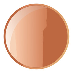 Elegant rose gold circle with glossy shine effect