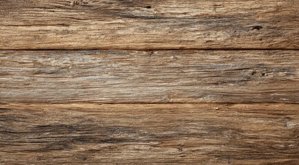 Fototapeta premium Rustic, weathered wood planks, horizontally arranged, showing texture, grain, and color variations of brown and gray tones