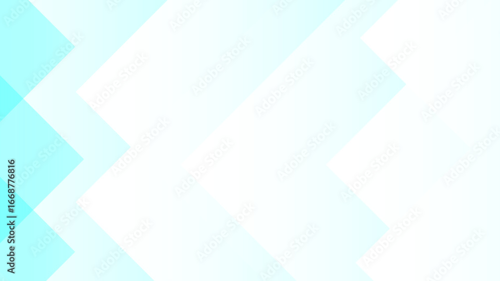 Poster abstract background with layered translucent geometric diamond shapes in soft cyan and white gradien