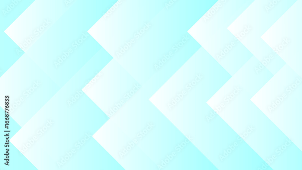 Poster abstract background with layered translucent geometric diamond shapes in soft cyan and white gradien