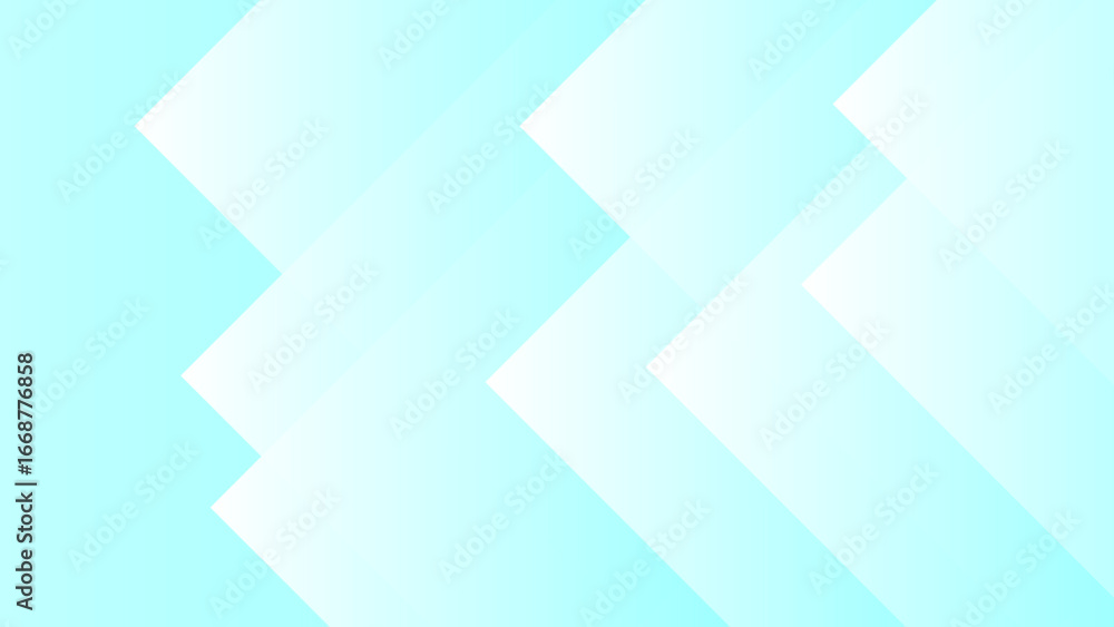 Poster abstract background with layered translucent geometric diamond shapes in soft cyan and white gradien