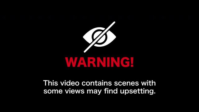 Censor eye Icon warning adult and explicit content, viewer direction advised, sensitive sign animation background. Warning this video contains scenes with some views may find upsetting
