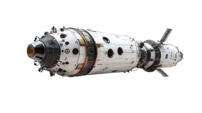 Spacecraft isolated on white or transparent background