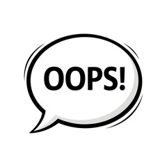 Black and White Comic Book Oops Speech Bubble