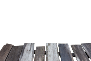 Old wooden floor on white background, top view with empty space.