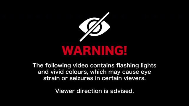 Censor eye Icon warning adult and explicit content, viewer direction advised, sensitive sign animation background. The following video contains flashing lights and vivid colours