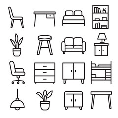 set of furniture icons